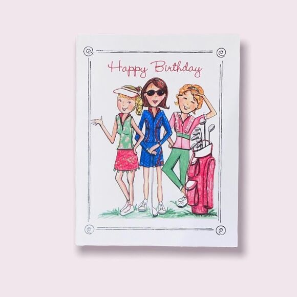 SET(4) of Lula Bell Designs-Golf Collection Note Cards including Birthday Card - Picture 2 of 6